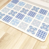 【MBM】混搭鄉村花磚L號超厚切水洗式珪藻土地墊 建材做的地墊